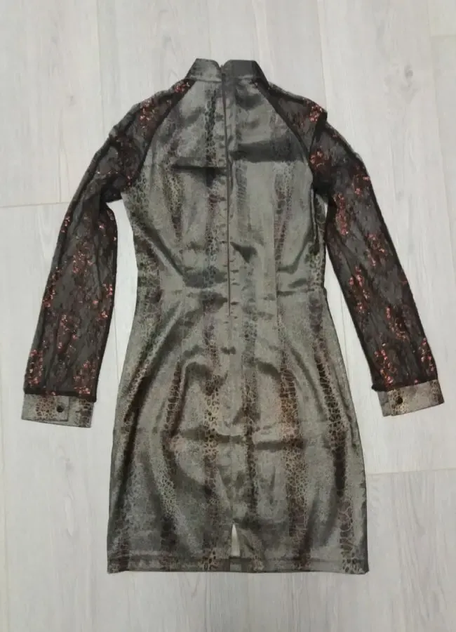 Красивое атласное платье, xs, s 4