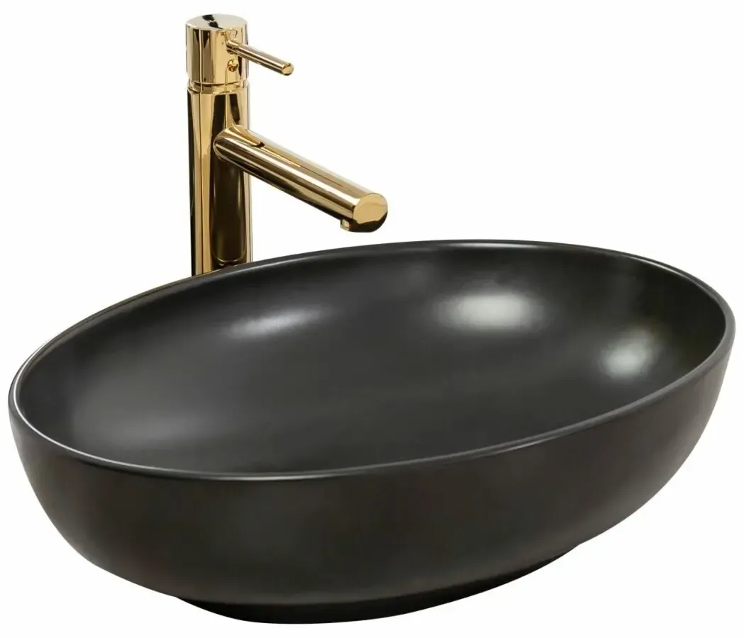 Умывальник на столешницу Rea Carola Black Mat 51 см.