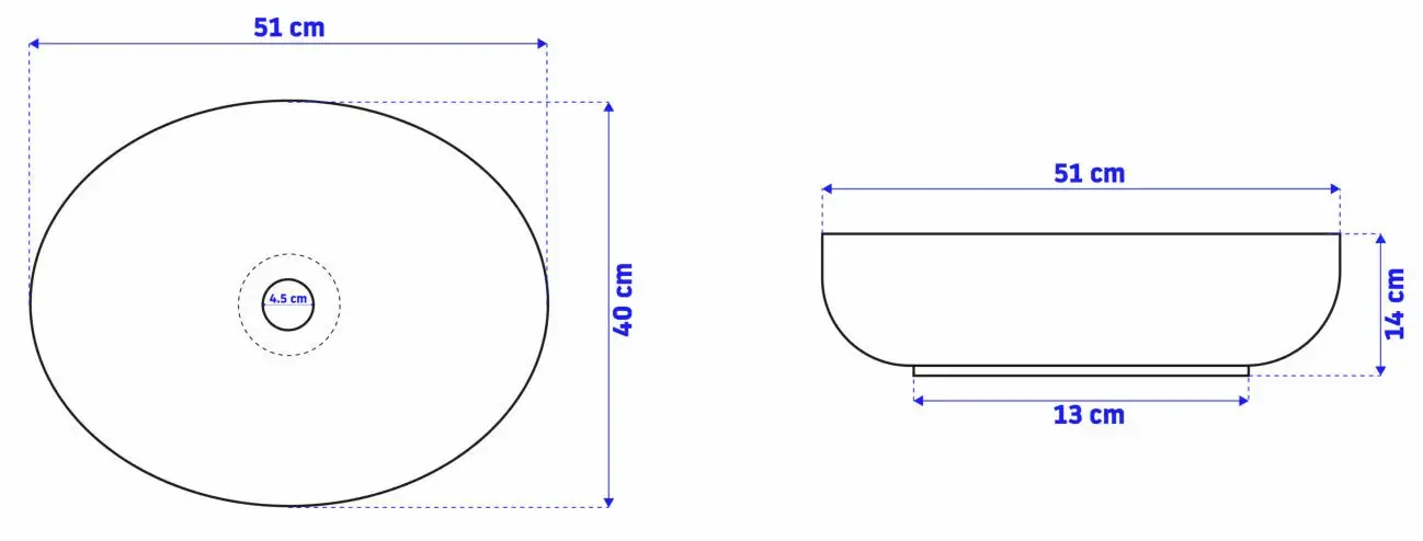 Умывальник на столешницу Rea Carola Black Mat 51 см. 6