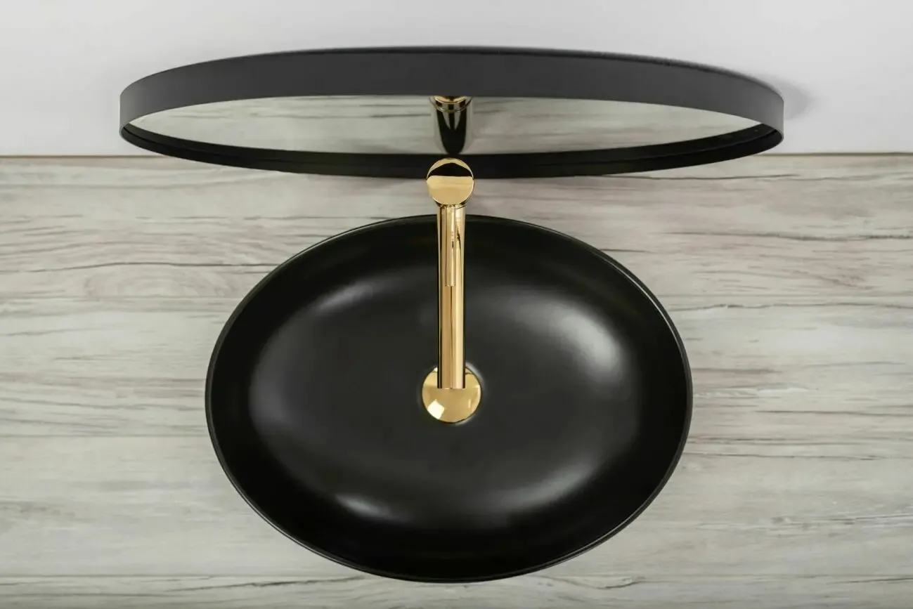 Умывальник на столешницу Rea Carola Black Mat 51 см. 3