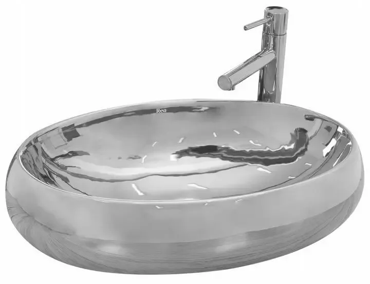 Умывальник на столешницу Rea Melania Silver 60 см. 4