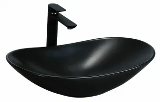 Умывальник на столешницу Rea Royal Black Mat 61.5 см.