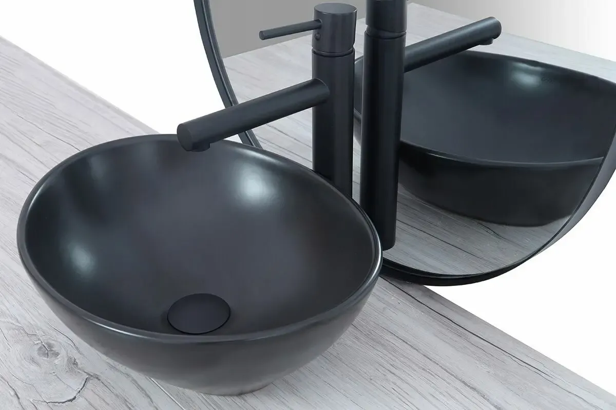 Умывальник на столешницу Rea Sofia Black Mat 41.5 см. 5