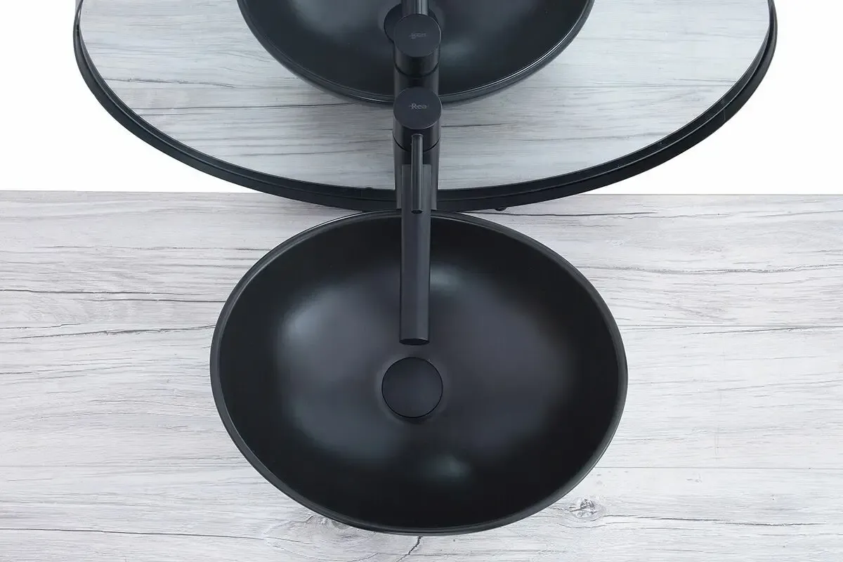 Умывальник на столешницу Rea Sofia Black Mat 41.5 см. 6