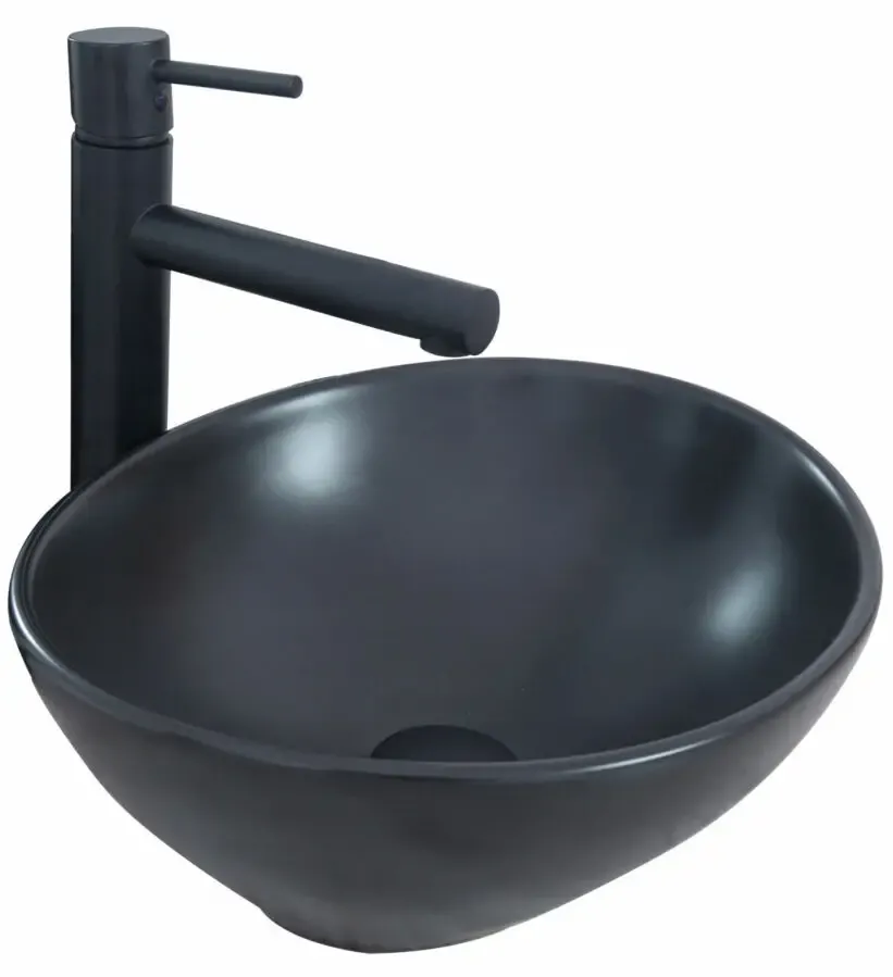 Умывальник на столешницу Rea Sofia Black Mat 41.5 см.