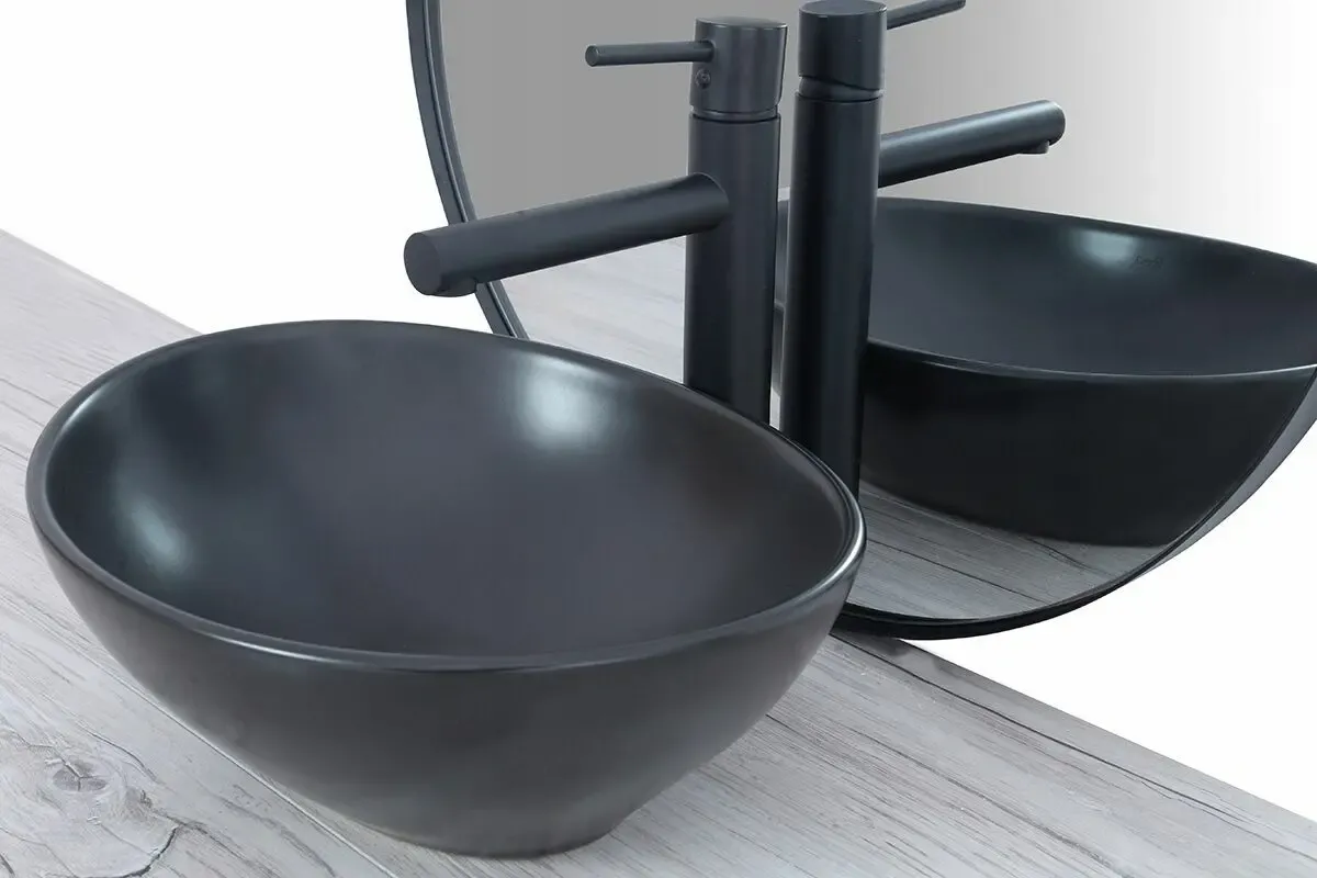 Умывальник на столешницу Rea Sofia Black Mat 41.5 см. 2