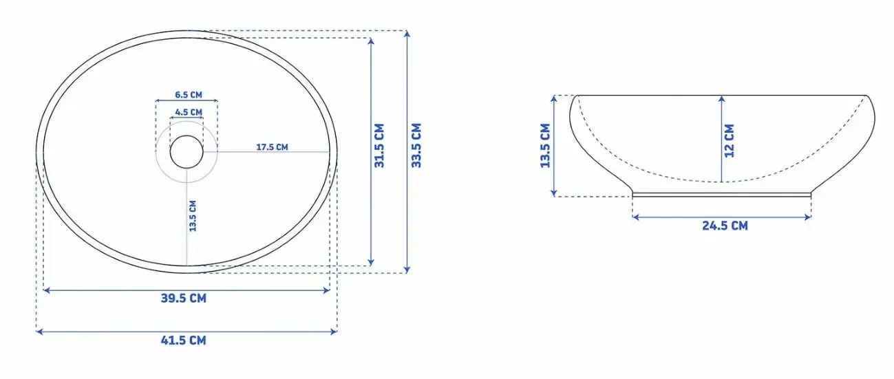 Умывальник на столешницу Rea Sofia Gold 41,5 см. 5