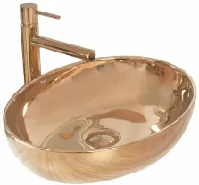 Умывальник на столешницу Rea Carola Slim Rose Gold  51 см.