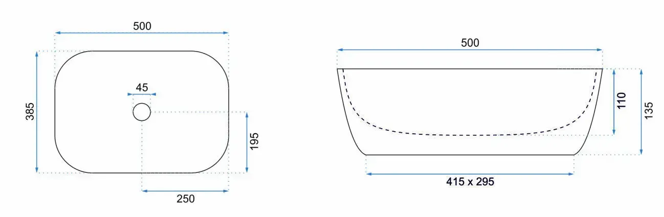 Умывальник на столешницу Rea Sol 50 см. 6