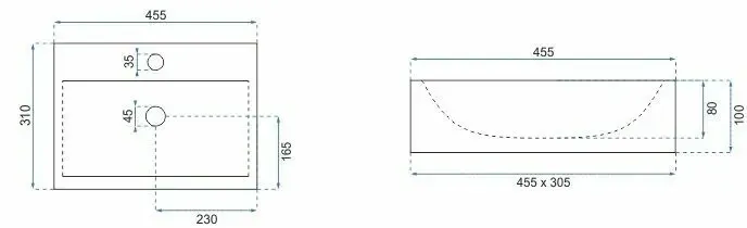 Умывальник на столешницу Rea Xara 45,5 см. 3