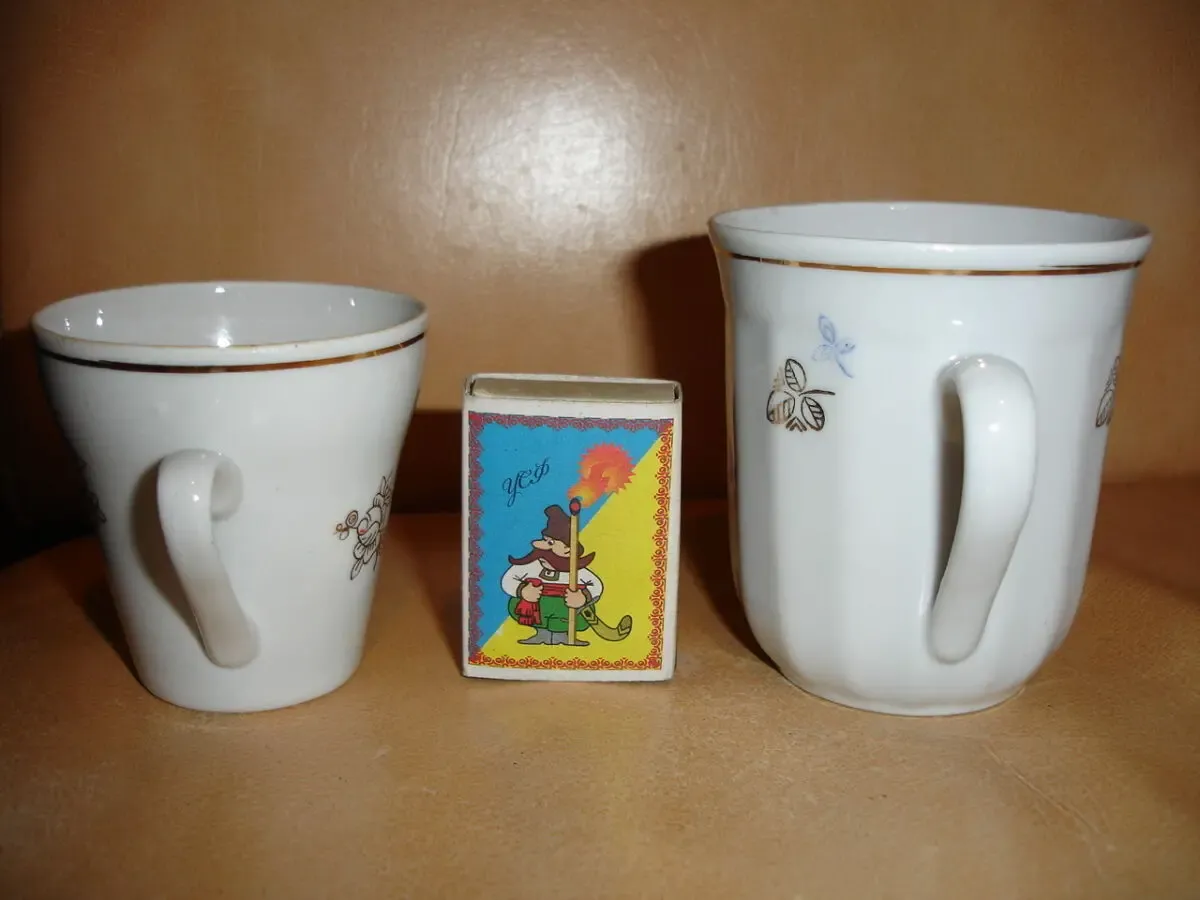 Чашка/кружка/горнятко біле, фарфор з позолотою; НОВЕ; часів срср 5