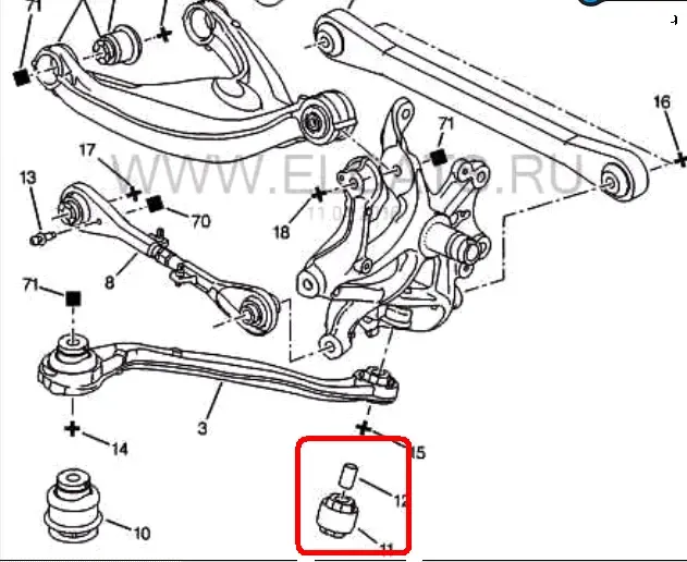 Сайлентблок малый заднего продольного рычага пежо 407, 508, ситроен с5