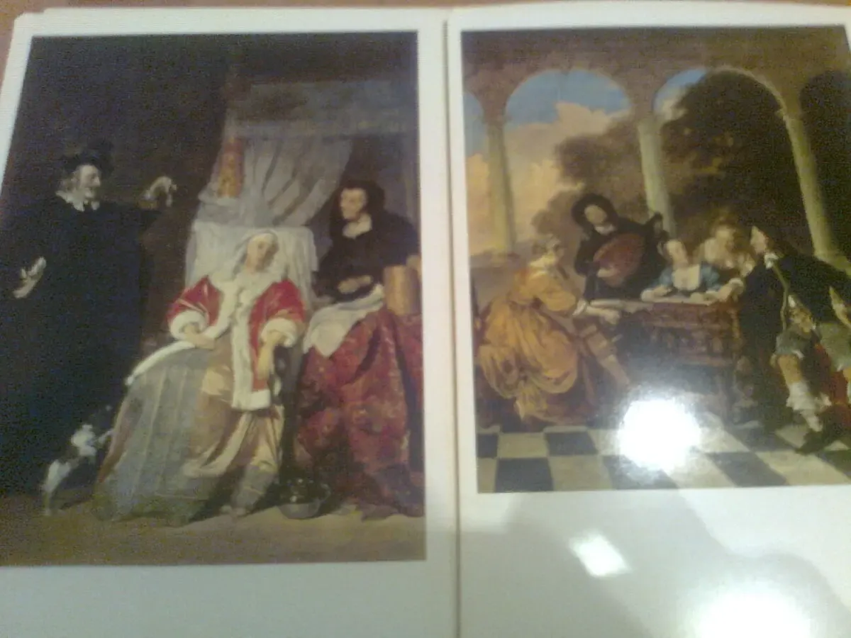 ГОЛЛАНДСКАЯ живопись.ОТКРЫТКИ -16 шт. 1988.Ленинград.Размер 21х14 см 2