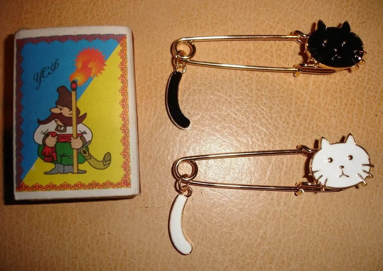 Брошь/брошка ГЛАМУРНА КИЦЯ; з натуральними камінцями; 5х2,5 см, НОВА 8