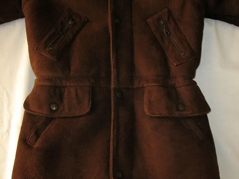 Дубленка детская 134 см кожаная куртка мальчика дублянка на меху зима 7