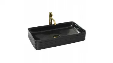 Умывальник на столешницу Rea Mezo Black 60 см.