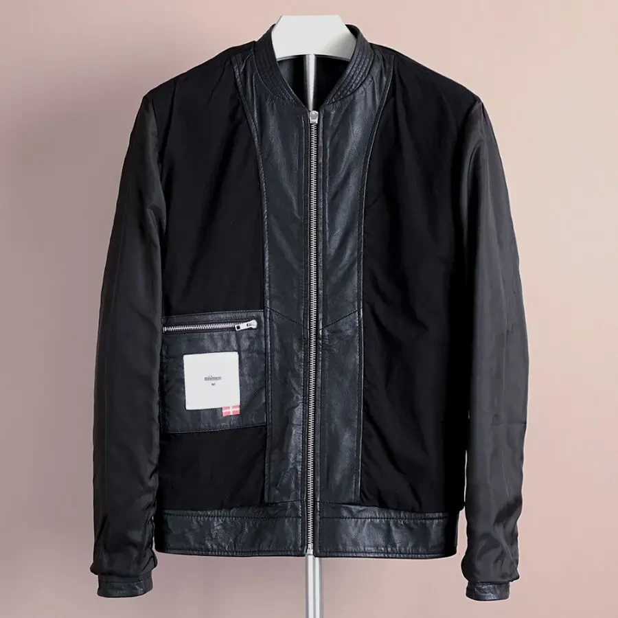 Minimum 100% кожа мужская кожаная куртка бомбер пилот демисезон 4