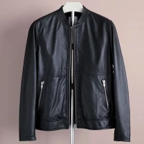 Minimum 100% кожа мужская кожаная куртка бомбер пилот демисезон