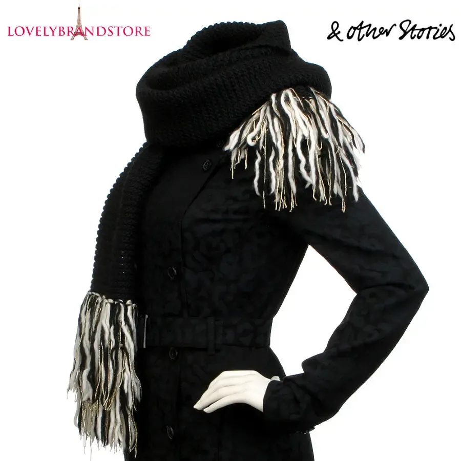 Шарф Other Stories 100% шерсть вязаный шерстяной палантин шаль зима