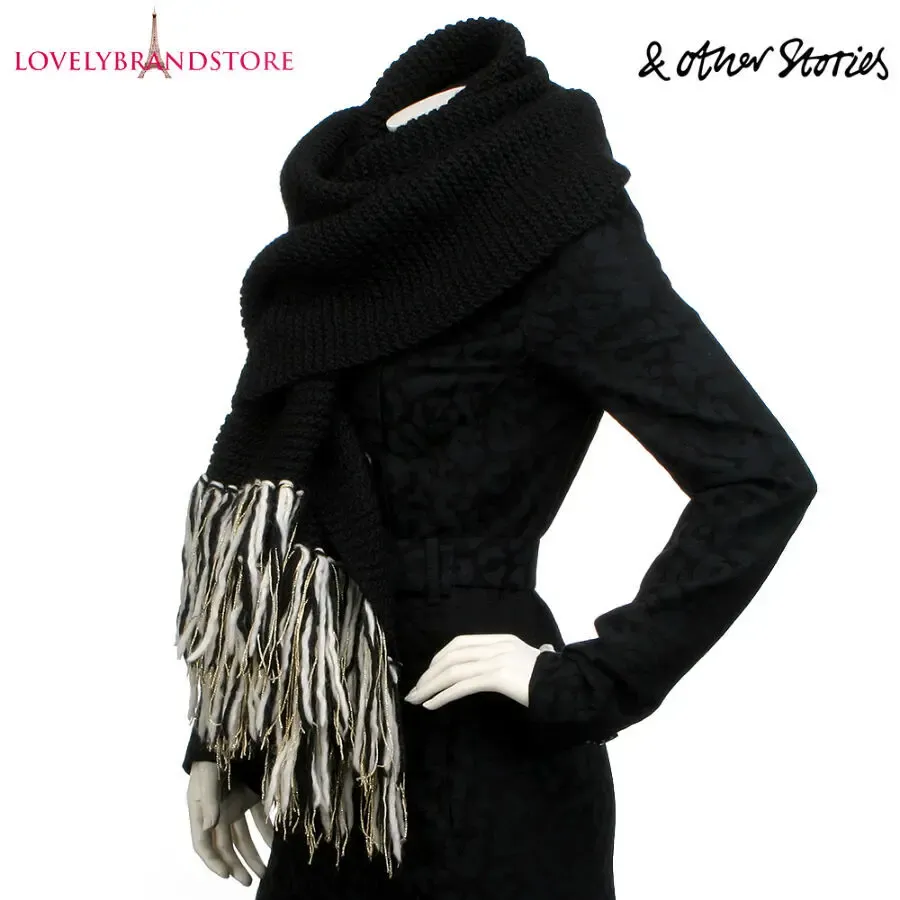 Шарф Other Stories 100% шерсть вязаный шерстяной палантин шаль зима 3