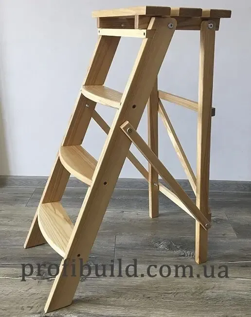 Деревянная стремянка табурет из ЯСЕНЯ! Стремянка из дерева 8