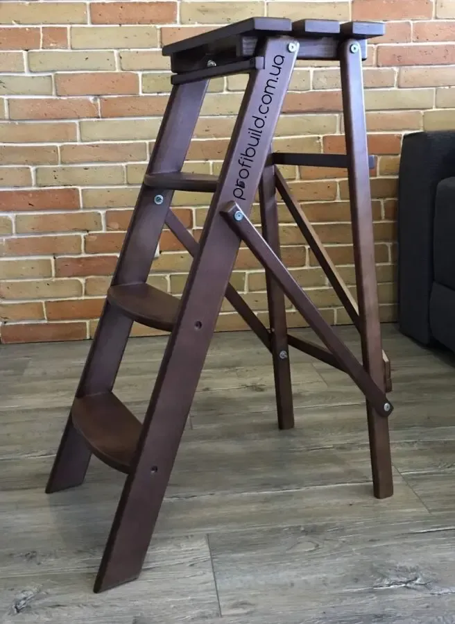 Деревянная стремянка табурет из ЯСЕНЯ! Стремянка из дерева 7