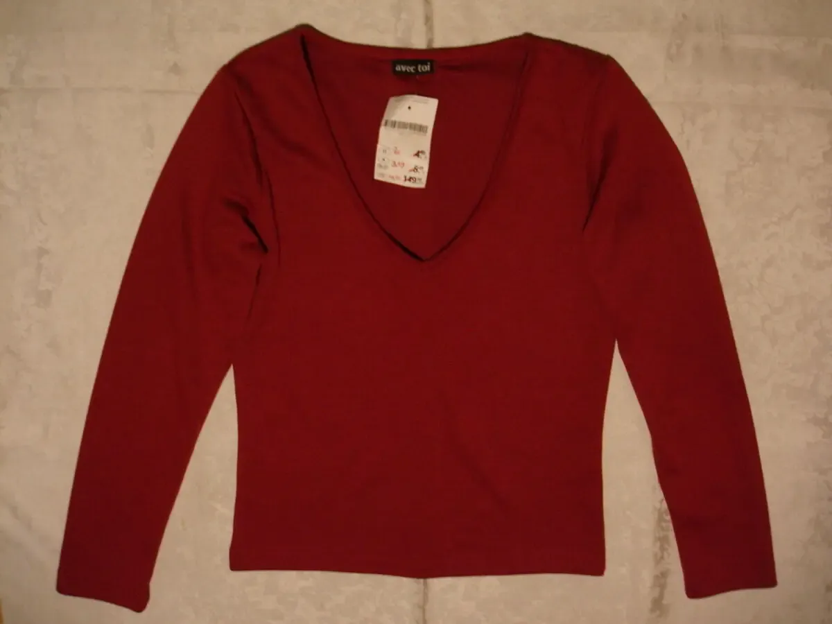 Кофта/светр 42 р., новий, бордовий, довгий рукав, ефектний, для дівчат 10
