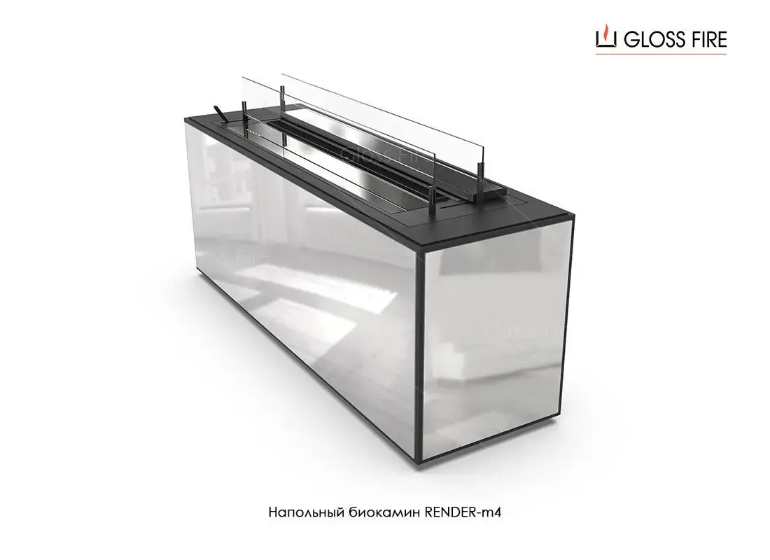 Напольный биокамин Render-m4 тм Gloss Fire 2