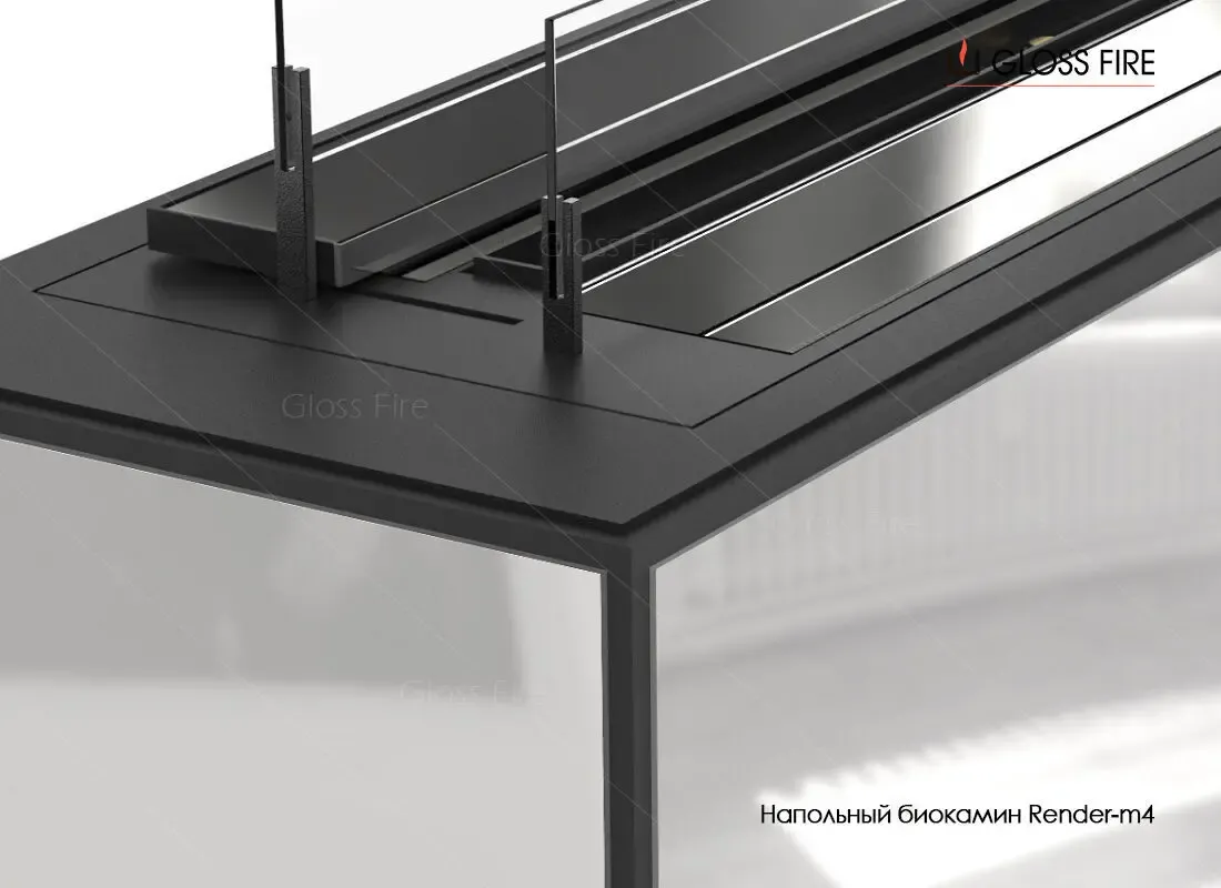 Напольный биокамин Render-m4 тм Gloss Fire 4