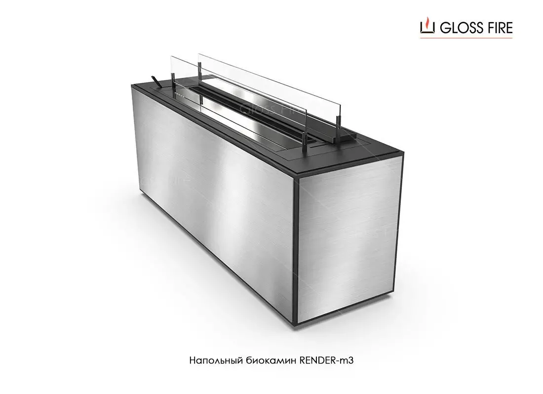 Напольный биокамин Render-m3 тм Gloss Fire 2