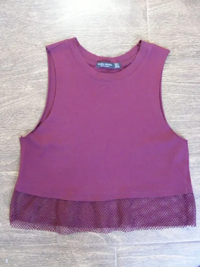 Топ бордовый триктажный Bershka