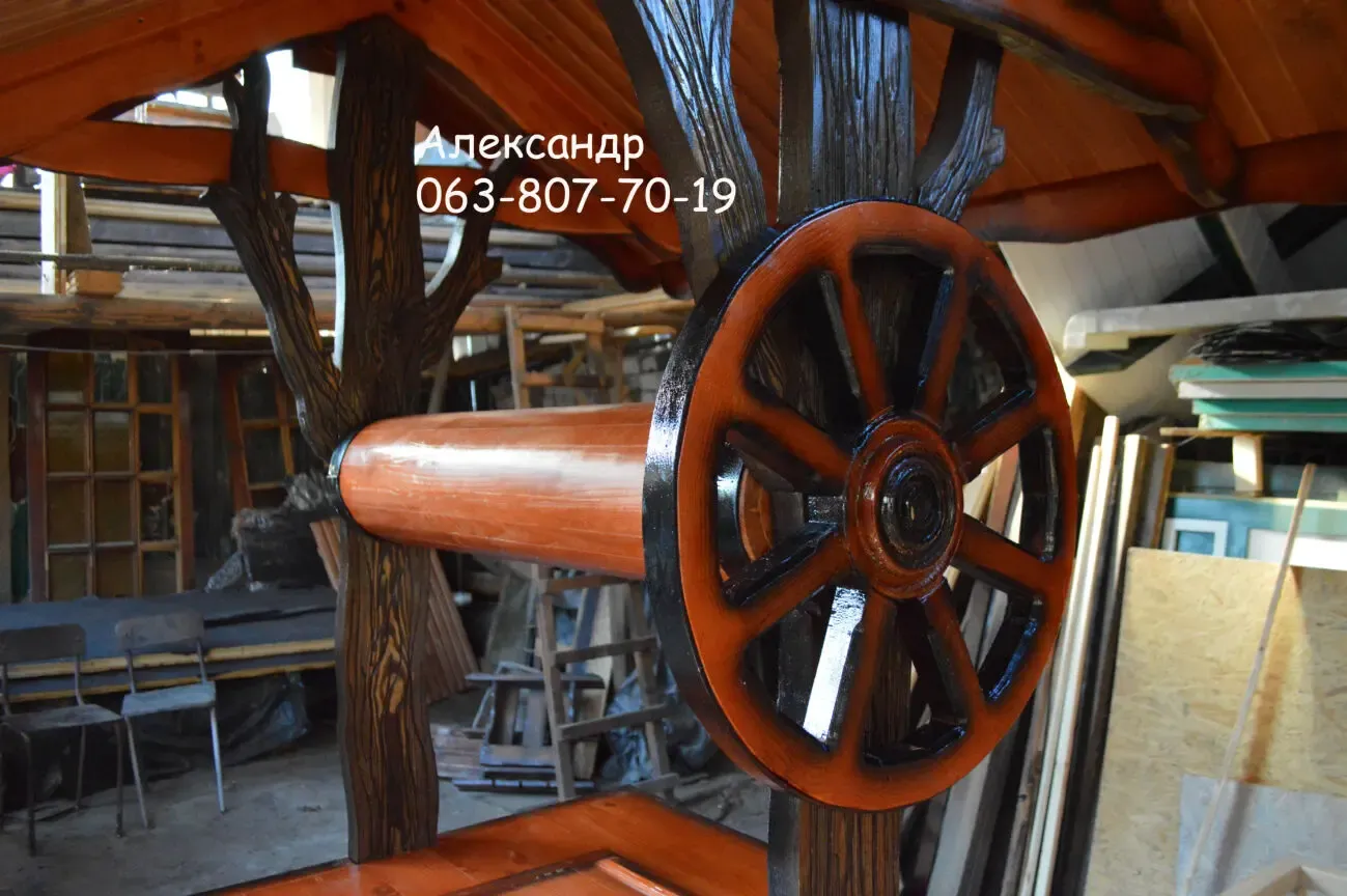 Сказочный домик для колодца , колодец ( деревянный, криниця из дерева 4