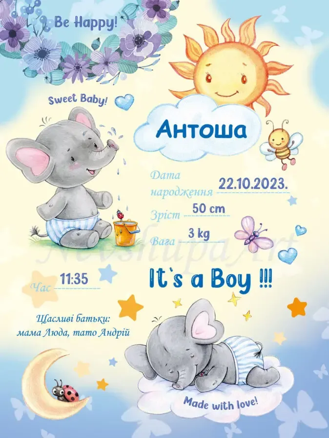 Акварельные картины, метрики в детскую(акварель или принт) 10