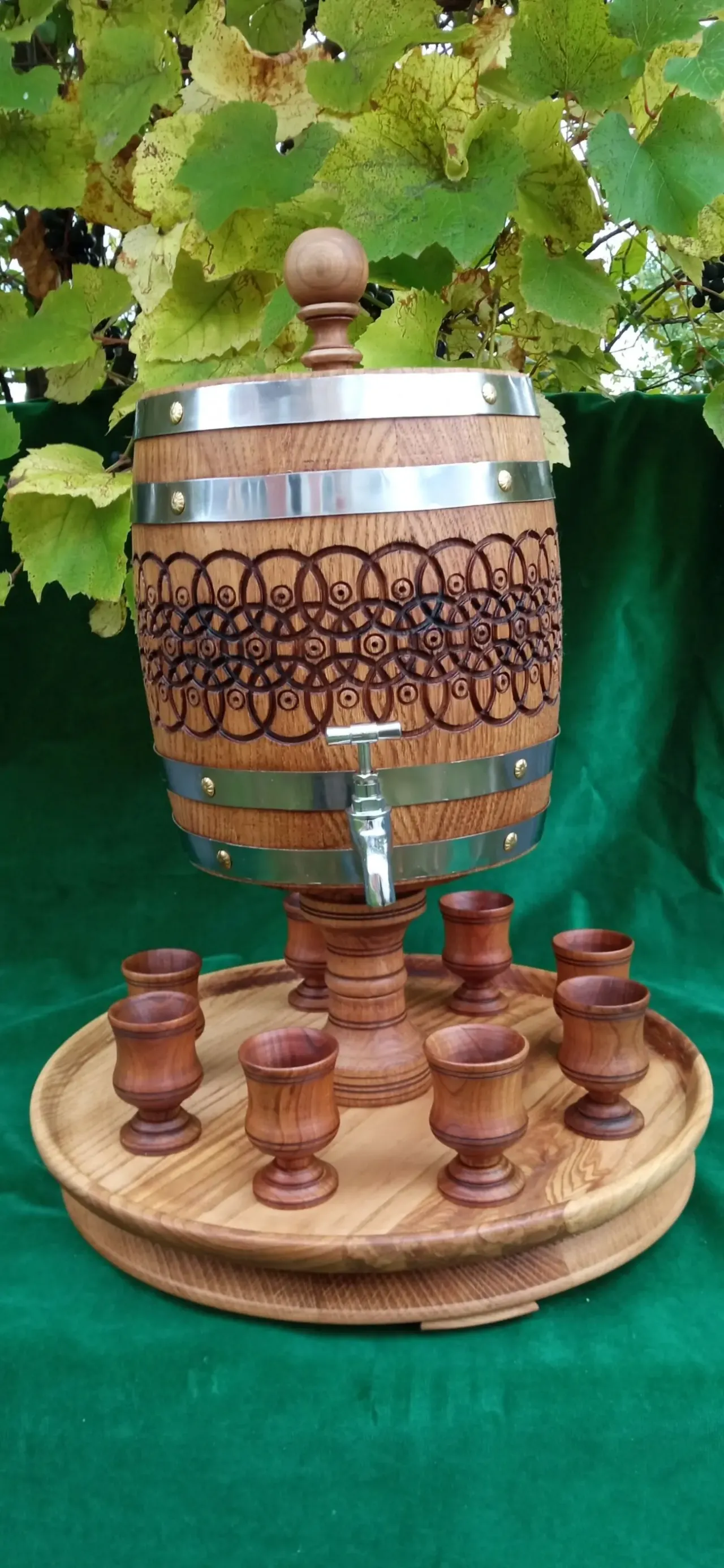 Бочка дубовая Орел,Сова,Лось,Георгий Победоносец 5л. 6