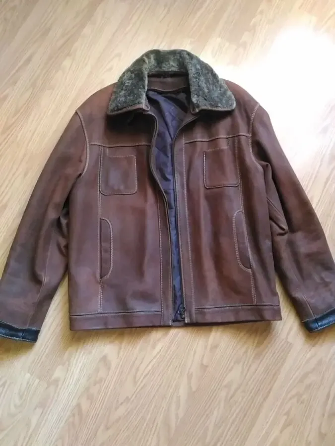 Чоловіча шкіряна дубльонка- куртка 3