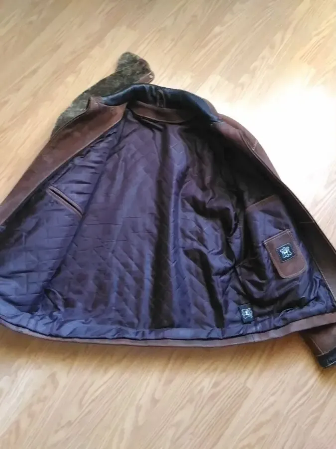 Чоловіча шкіряна дубльонка- куртка 4