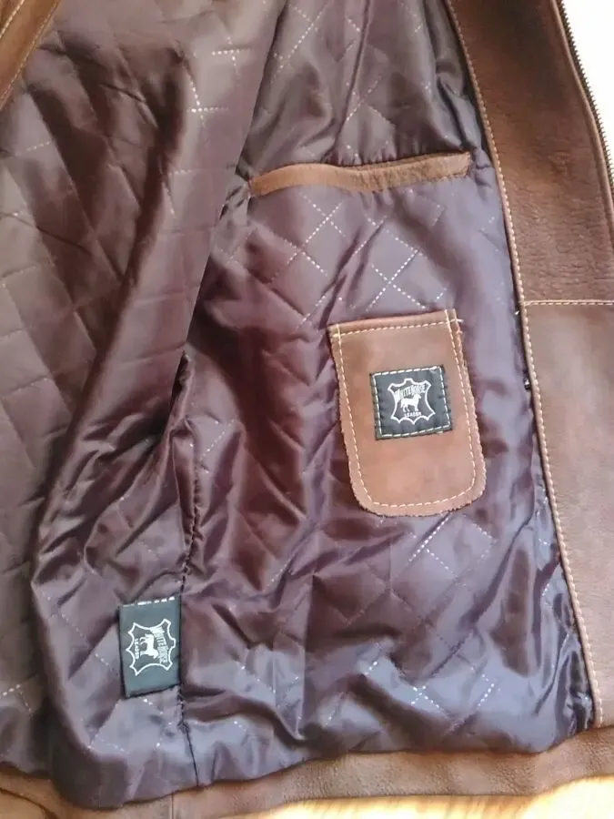 Чоловіча шкіряна дубльонка- куртка 8