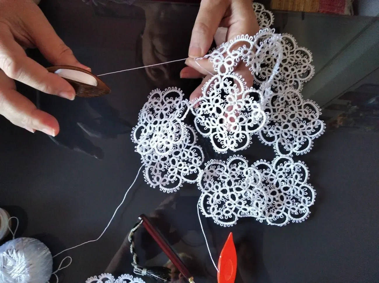 Комір мереживний *Королівський*. Техніка фріволіте. 7