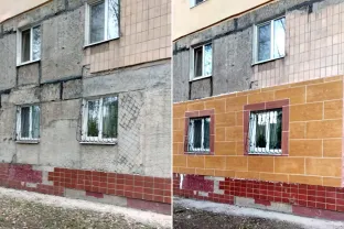 Утепление фасада термопанели (гибкий камень)