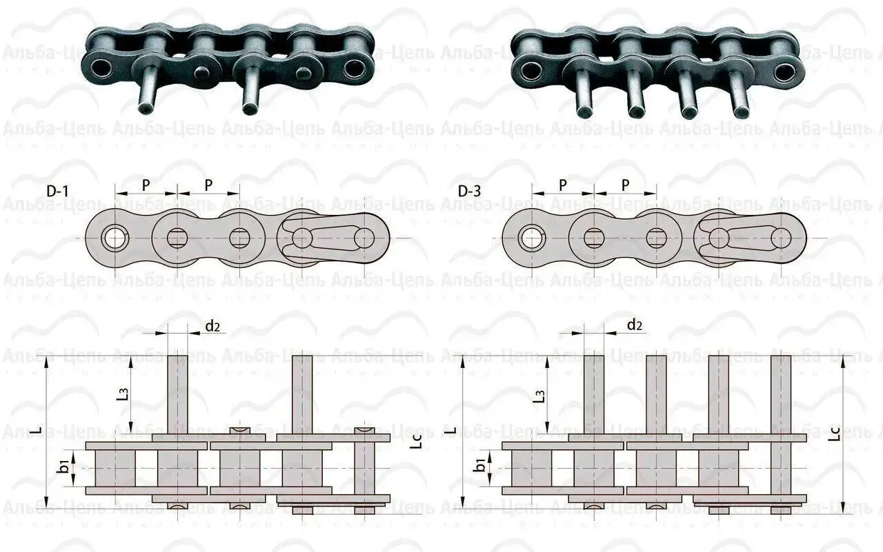 12в; 12в-1; 12b-1;12b цепь с удлиненным валиком (шаг=19.05 мм)