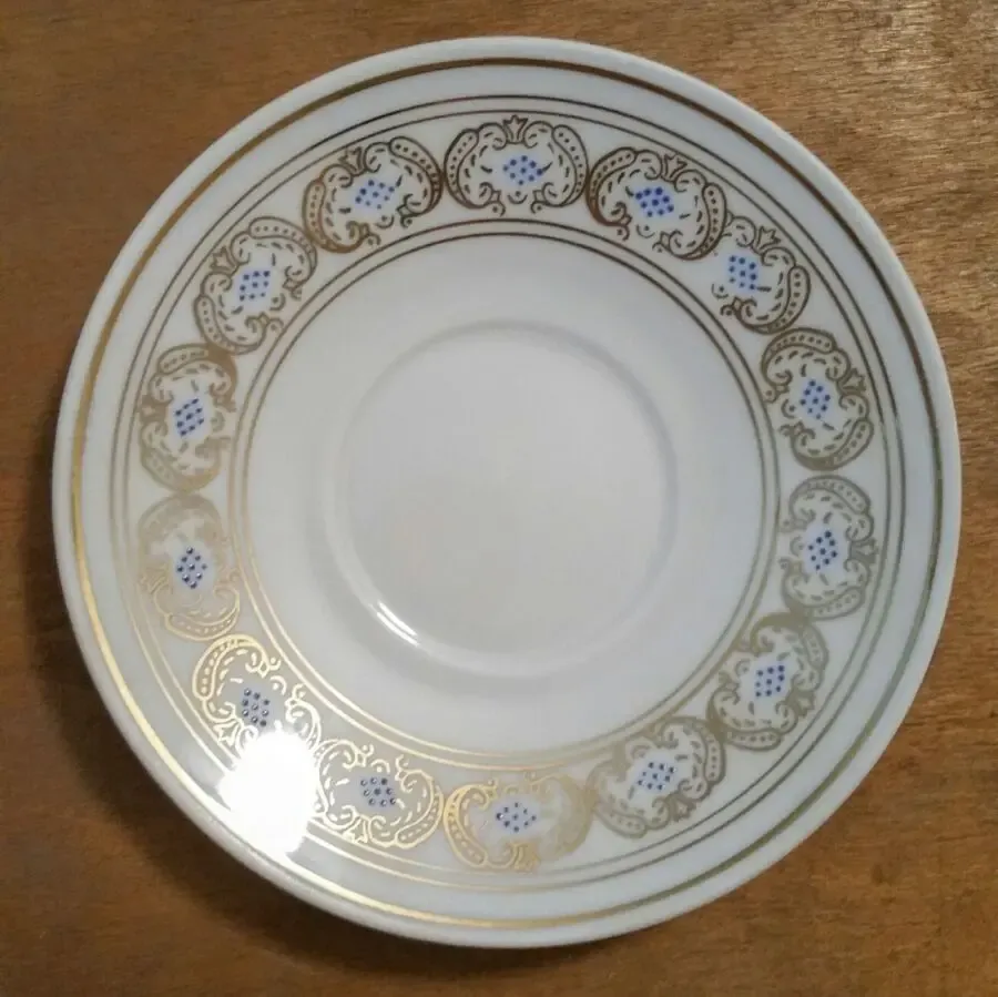 40 лет чашка блюдце фарфор кофейный набор сервиз кофе позолота глазурь 3