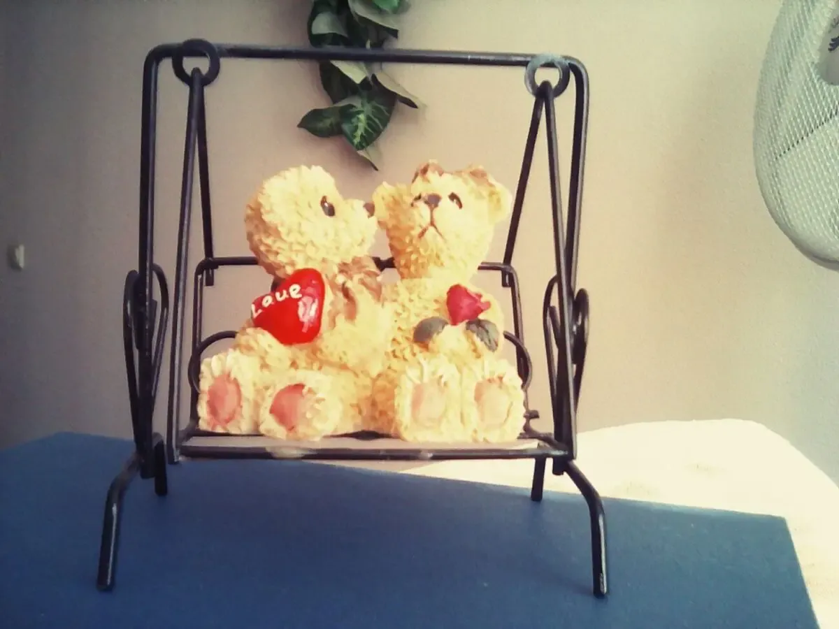 Мишки на качелях,статуэтка,игрушка,день влюбленных 2