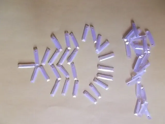 Декор Палочки белые с перламутром, пластик 6