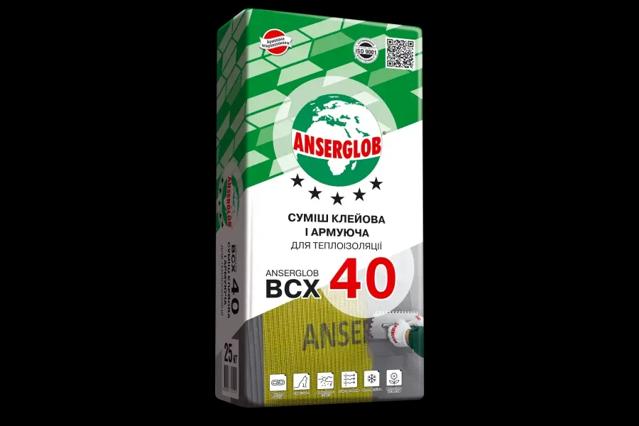 ANSERGLOB ВСХ-40 (ЗИМА) клей армир. для наруж. утепл., 25кг