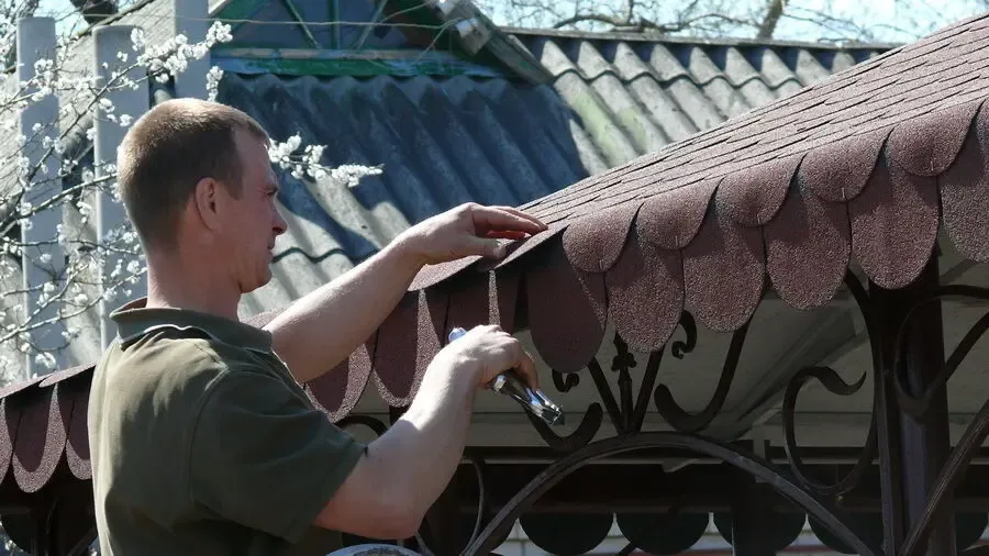 Навес мягкая кровля, проф настил. 