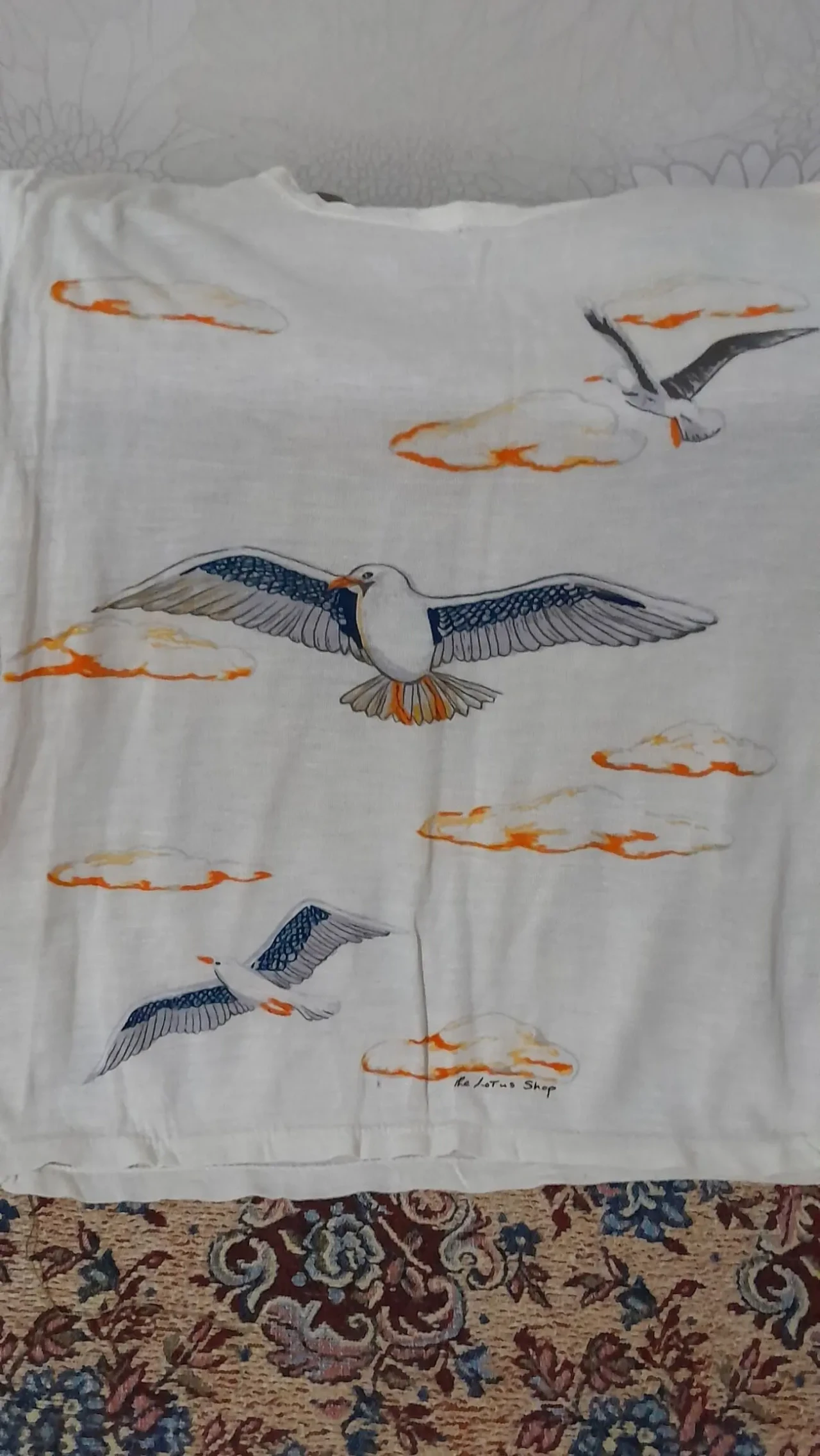 Летняя футболка  с птицами хорошего качества 5