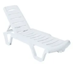 Лежак шезлонг белый