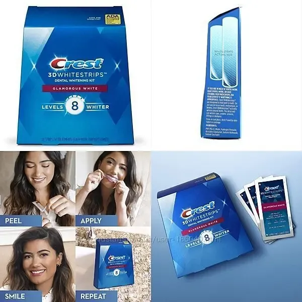 Отбеливающие полоски Crest 3D Whitestrips Glamorous для зубов -USA