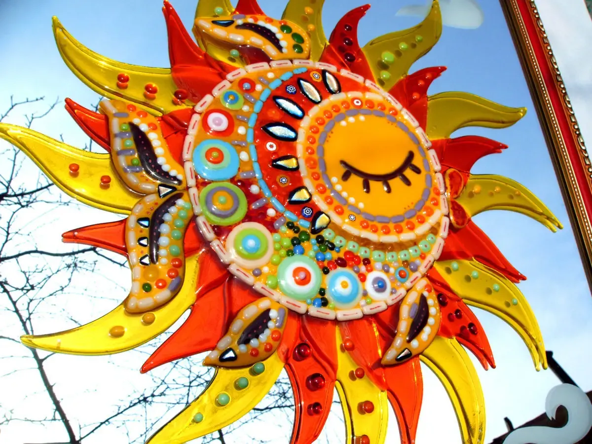 Панно зеркальное, картина из стекла, фьюзинг 2