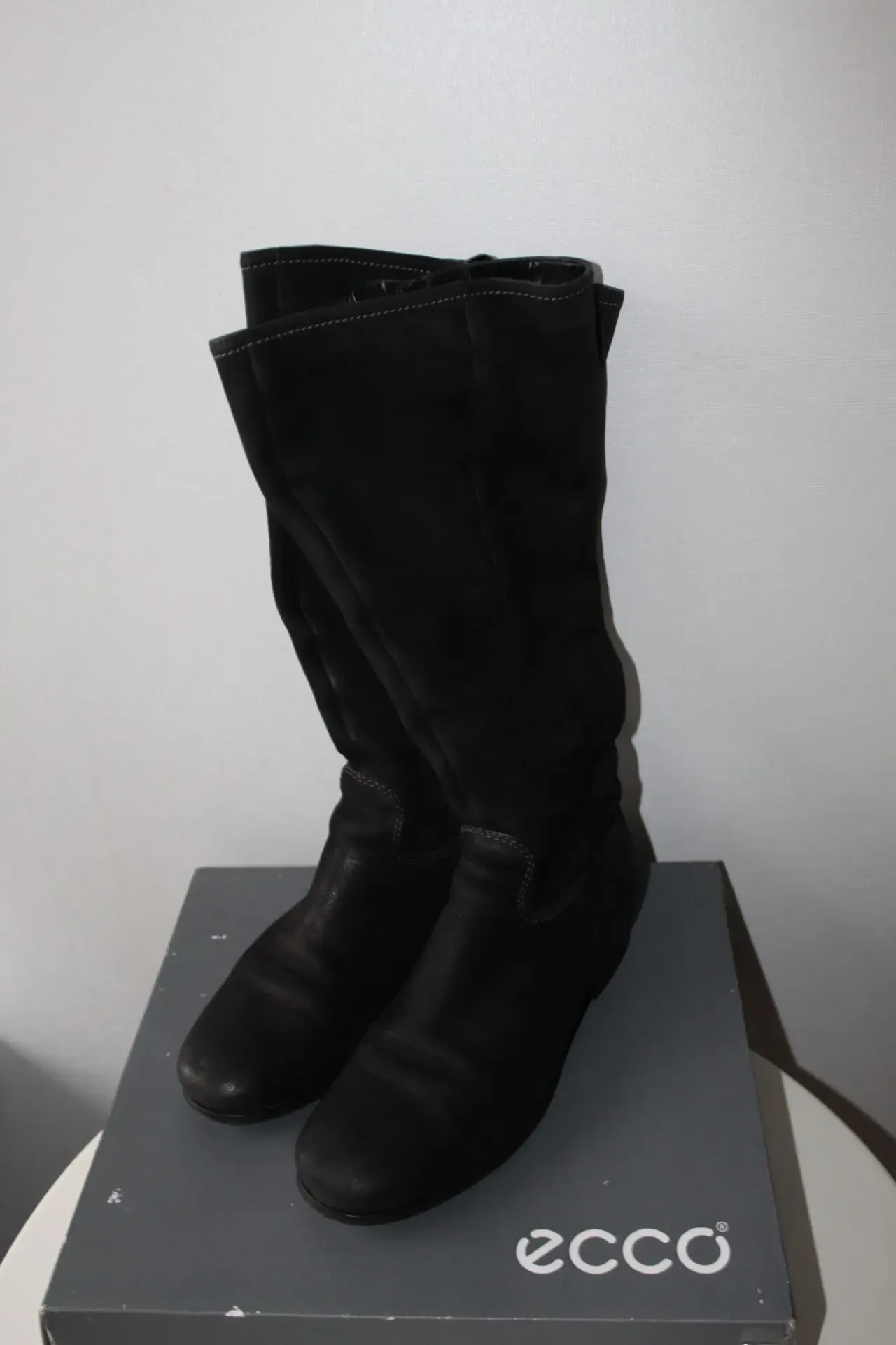 Сапоги, деми, ECCO, р 37, кожа, нубук, снижена цена 2